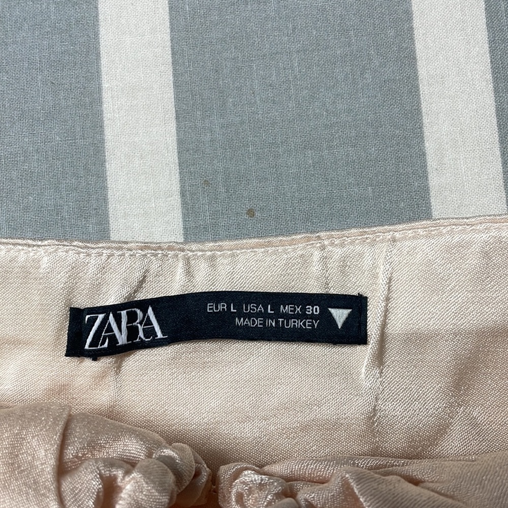 Zara pale pink satin crop top - Picture 3 of 6